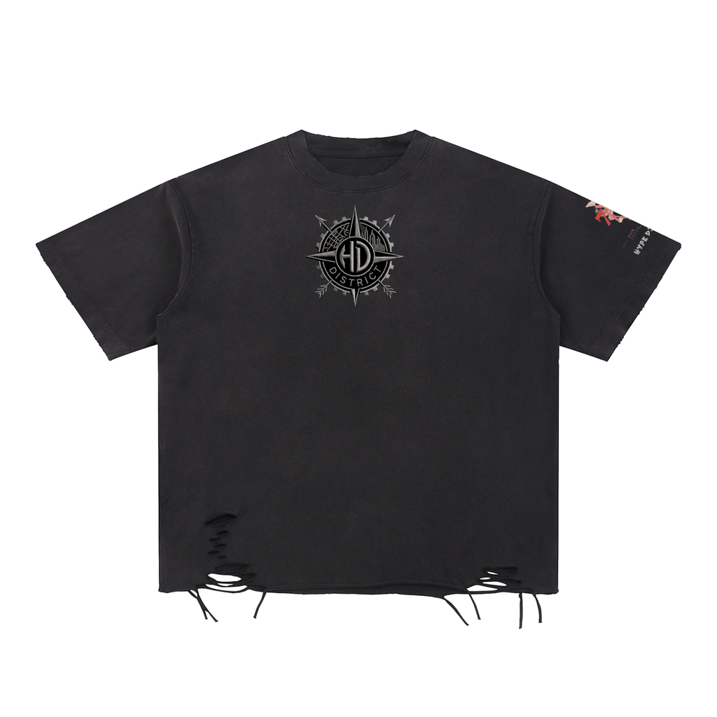 Snow Washed Raw-Hem T-Shirt