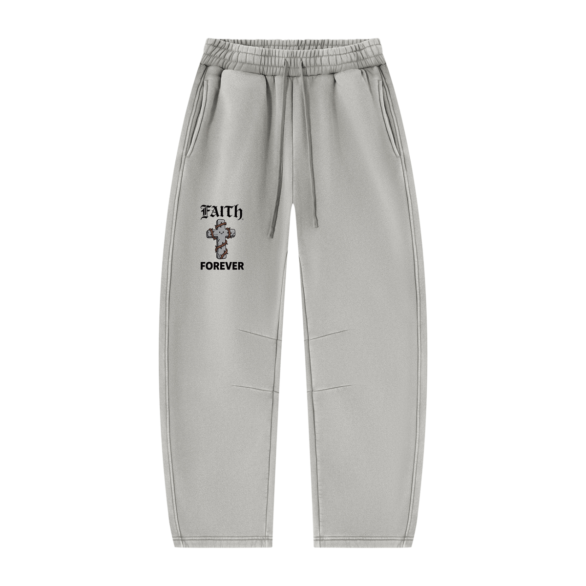 Unisex Vintage Wash Barrel Leg Fleece Sweatpants