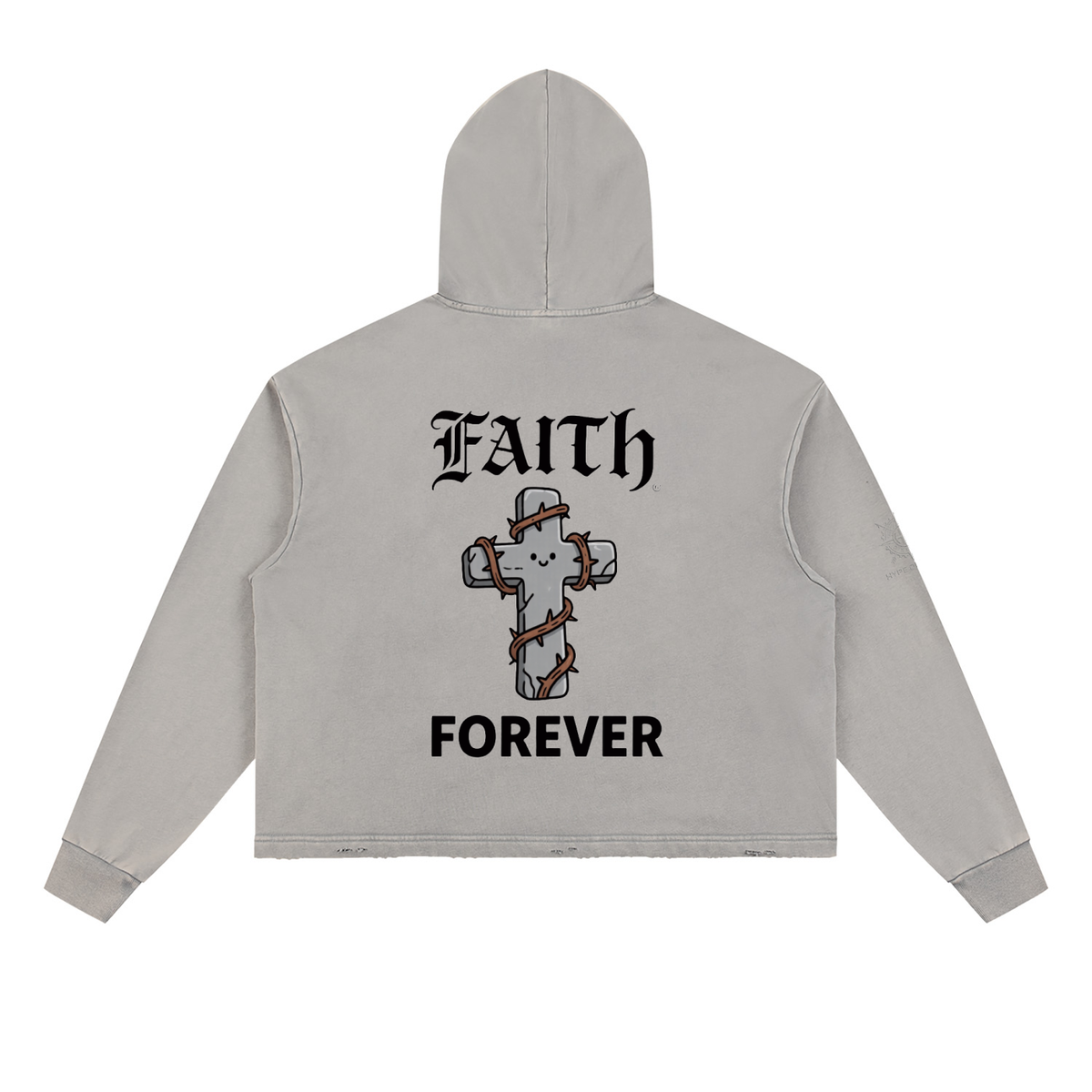 Vintage Washed Frayed-Hem Hoodie