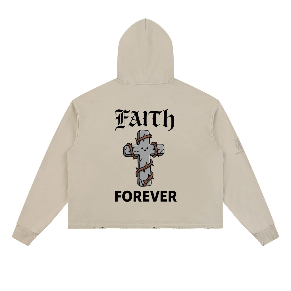 Vintage Washed Frayed-Hem Hoodie