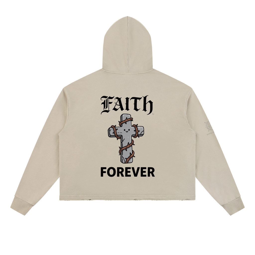 Vintage Washed Frayed-Hem Hoodie