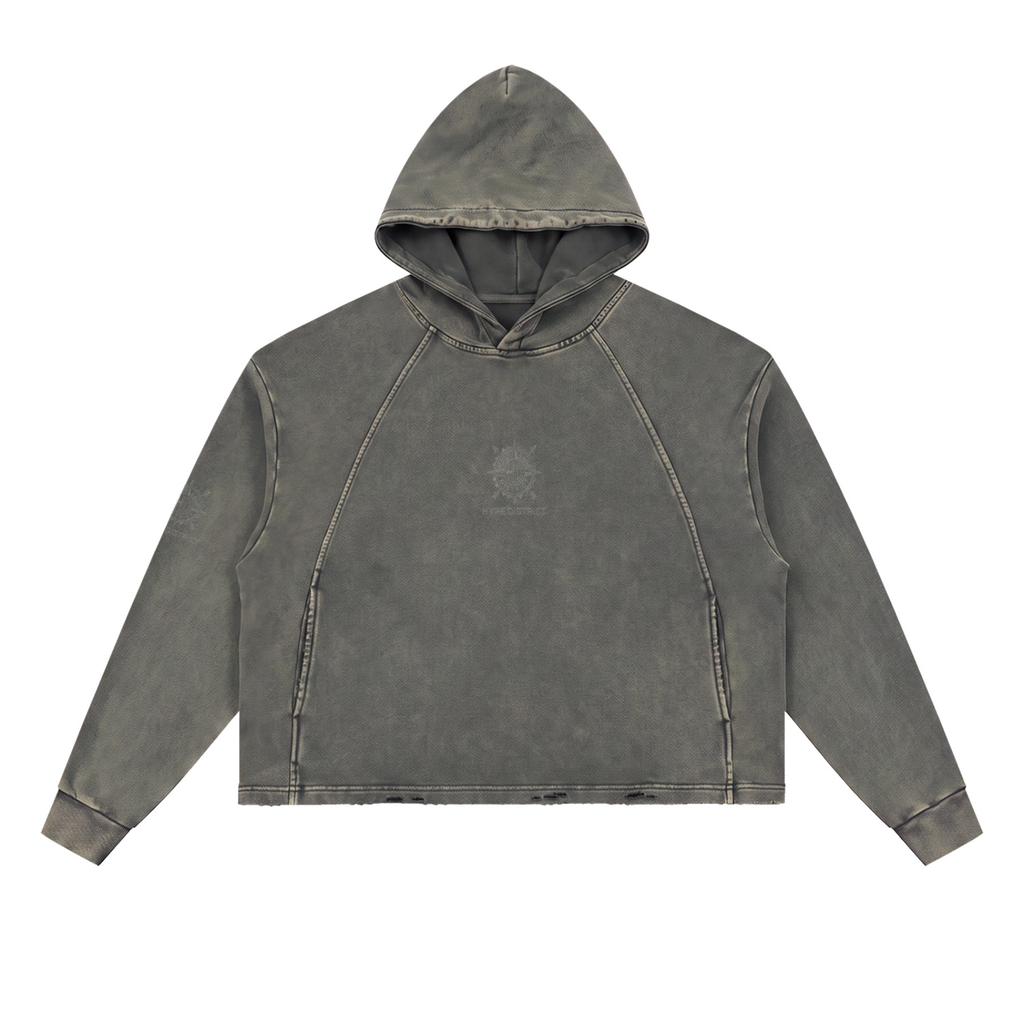 Unisex Sunfade Frayed Fleece Hoodie