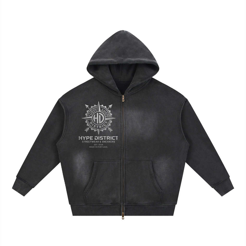 Unisex Sunfade Frayed Fleece Hoodie