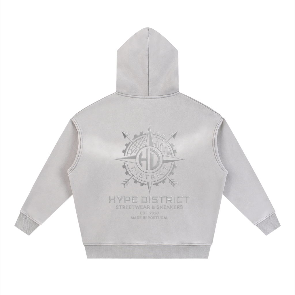 Sunfade Two-way Zipper Boxy Fleece Hoodie