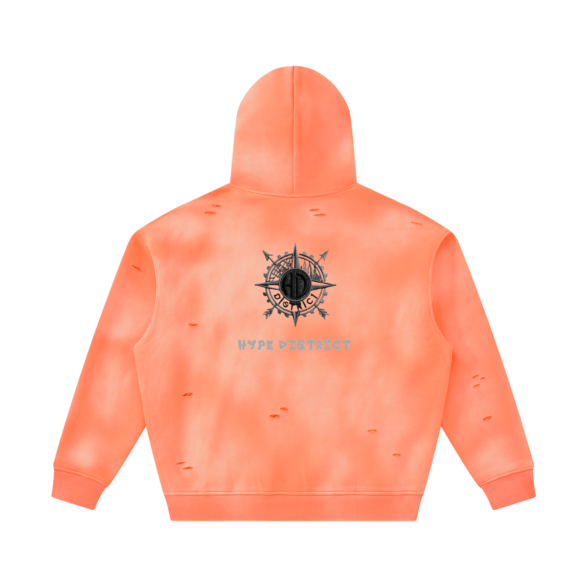 Unisex Sunfade Frayed Fleece Hoodie
