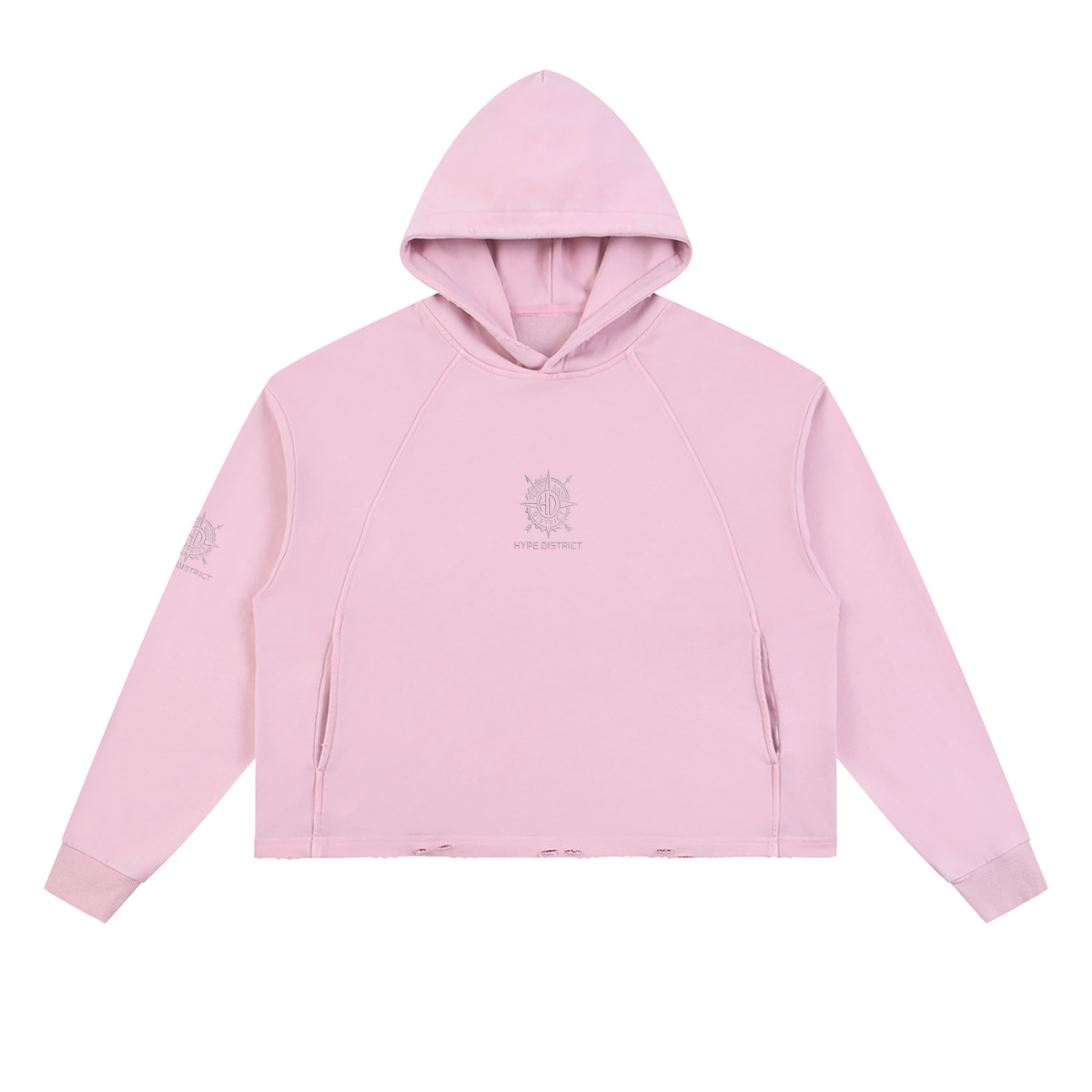 Vintage Washed Frayed-Hem Hoodie