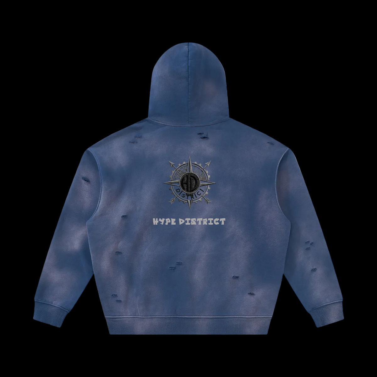 Unisex Sunfade Frayed Fleece Hoodie