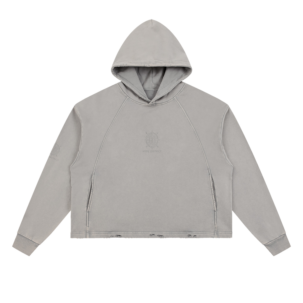 Unisex Sunfade Frayed Fleece Hoodie