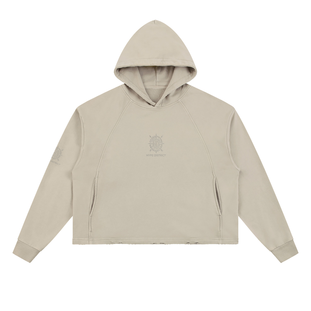 Unisex Sunfade Frayed Fleece Hoodie