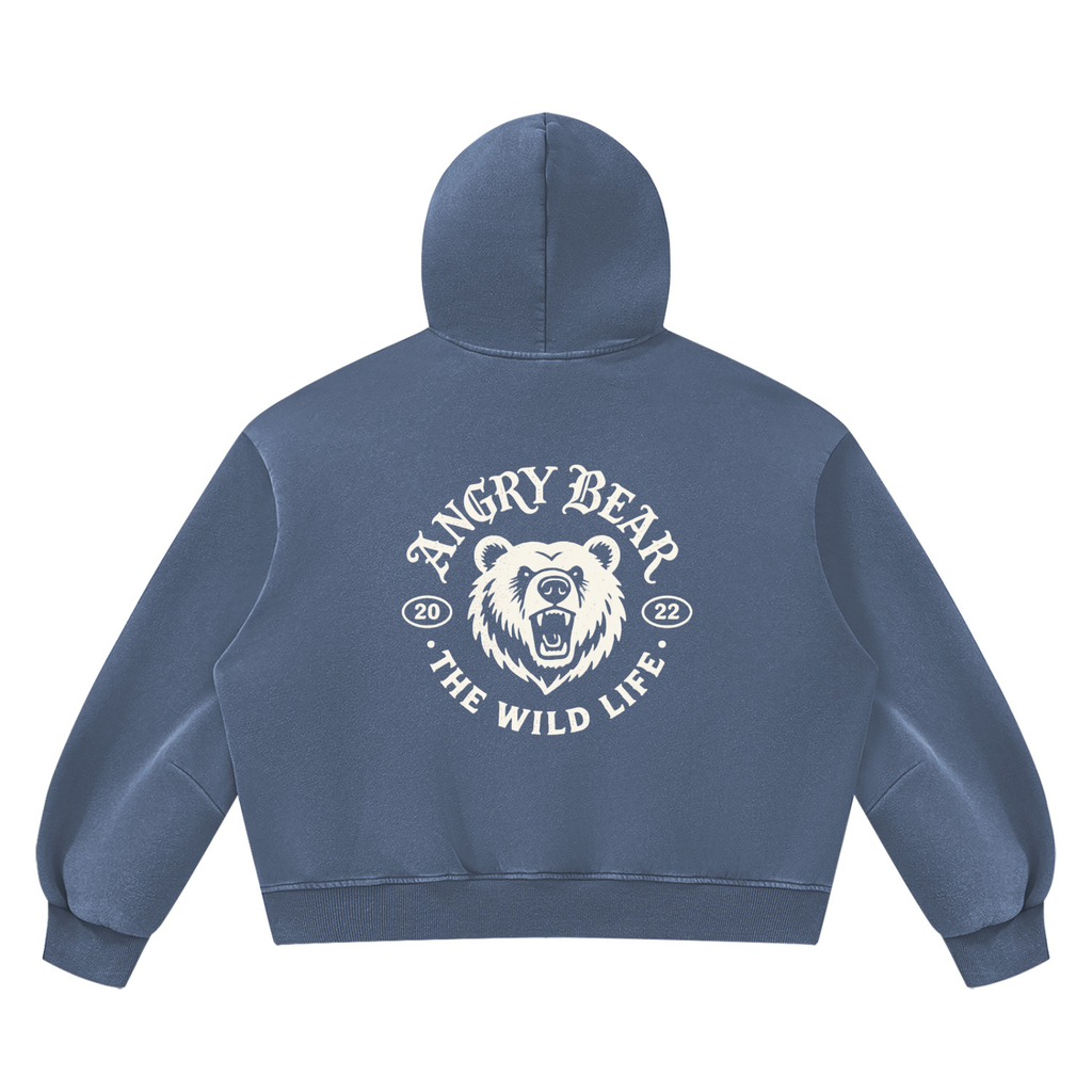 Unisex Sunfade Frayed Fleece Hoodie