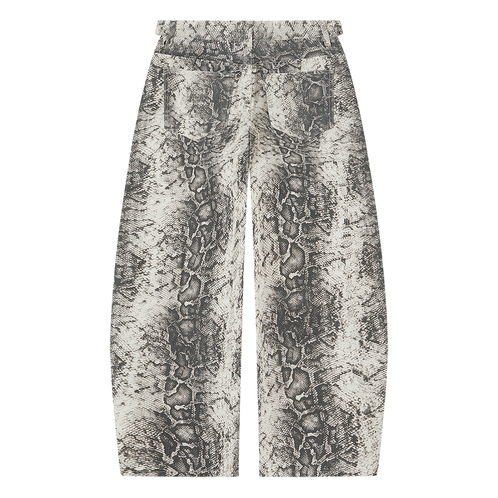 Men's Snake Print Barrel Leg Pants