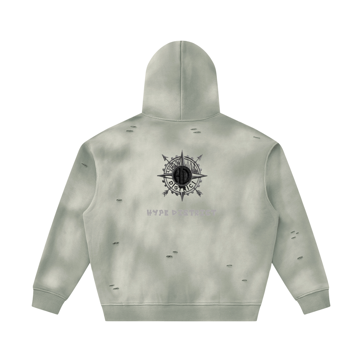 Unisex Sunfade Frayed Fleece Hoodie