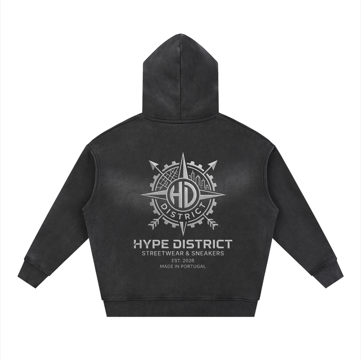 Sunfade Two-way Zipper Boxy Fleece Hoodie