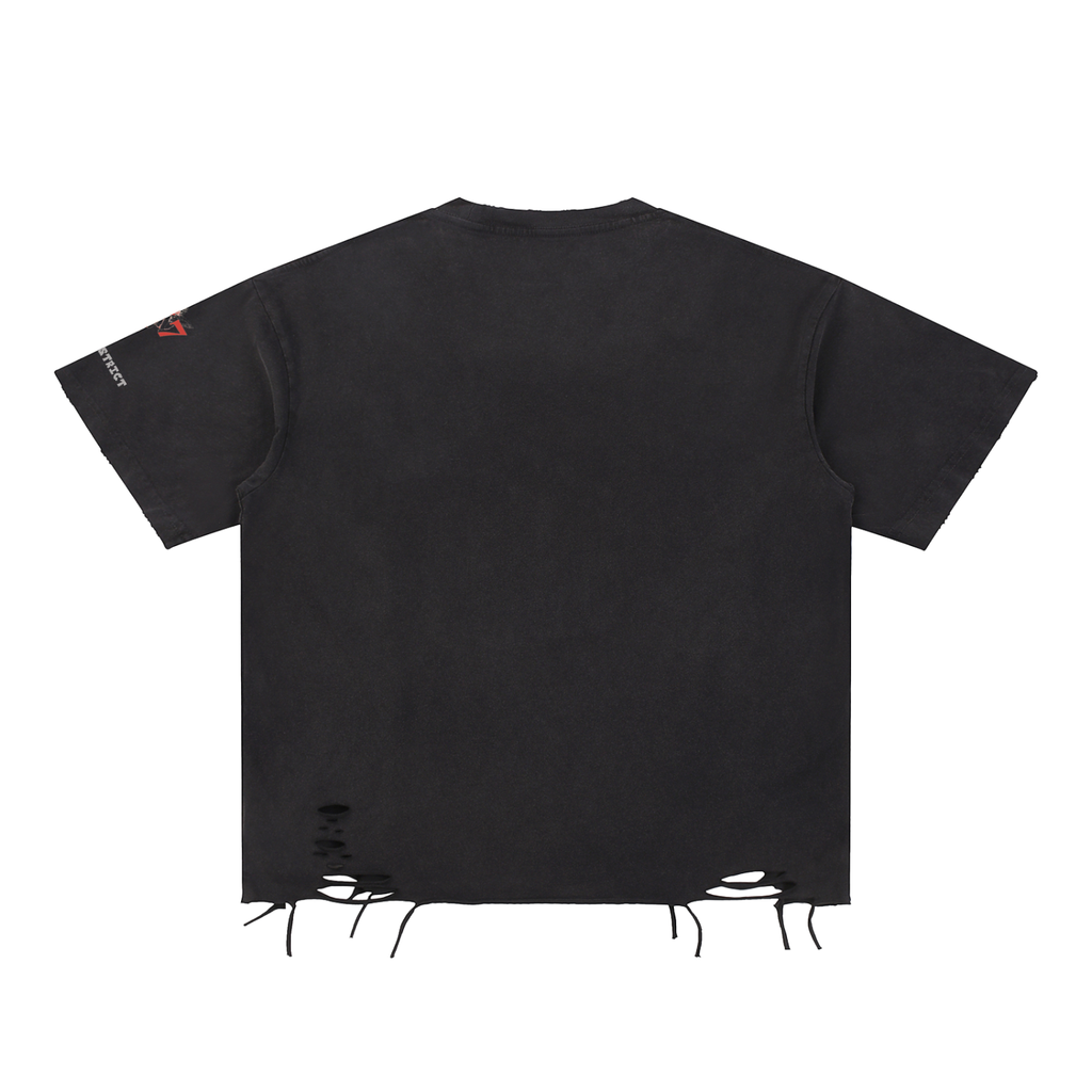 Snow Washed Raw-Hem T-Shirt