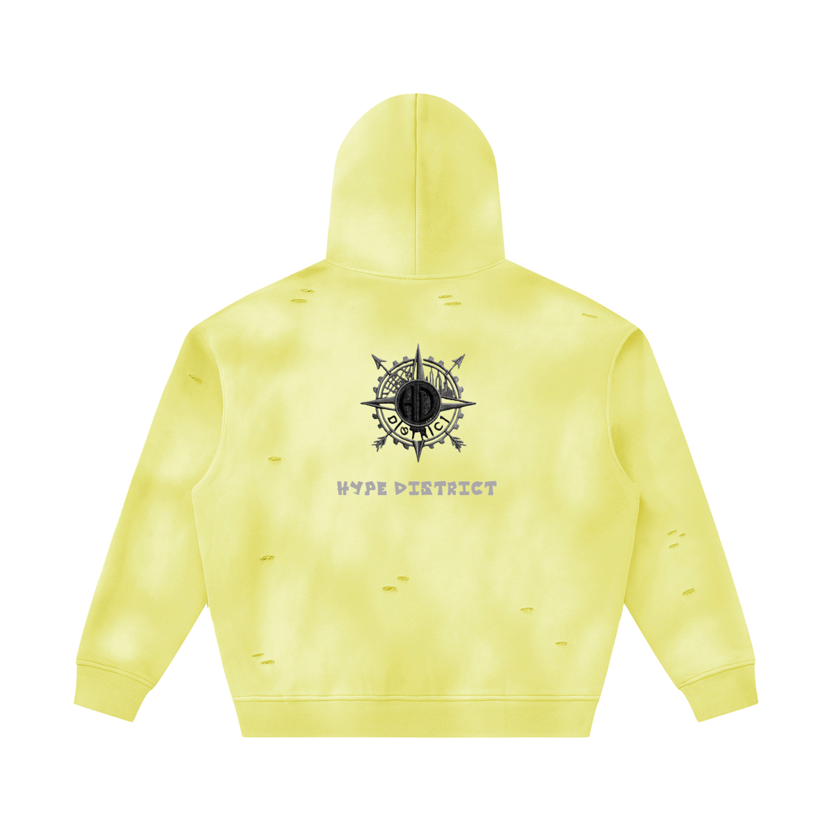 Unisex Sunfade Frayed Fleece Hoodie