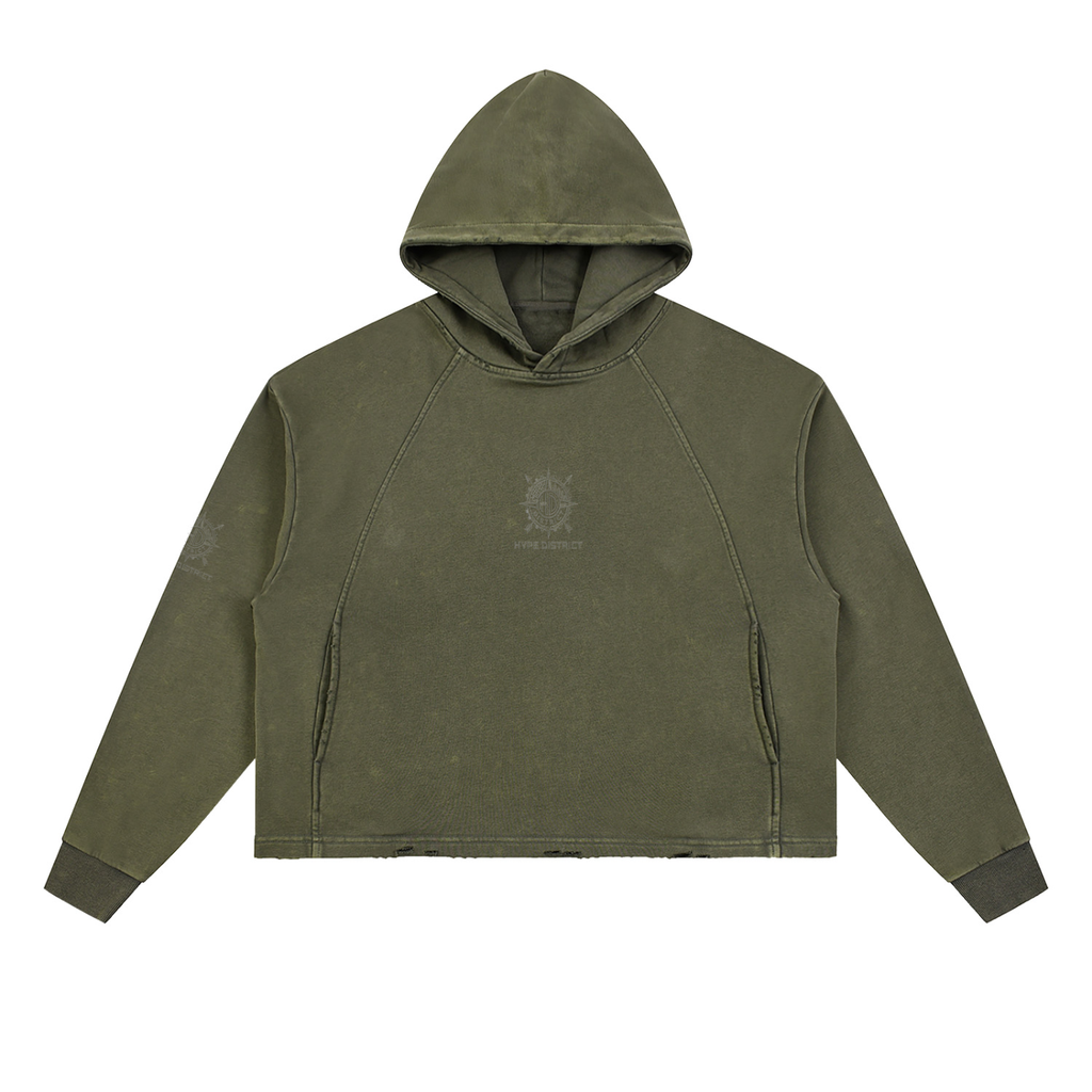 Unisex Sunfade Frayed Fleece Hoodie