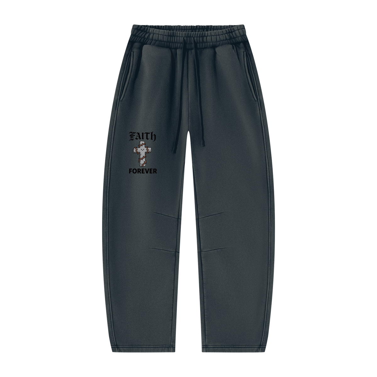 Unisex Vintage Wash Barrel Leg Fleece Sweatpants