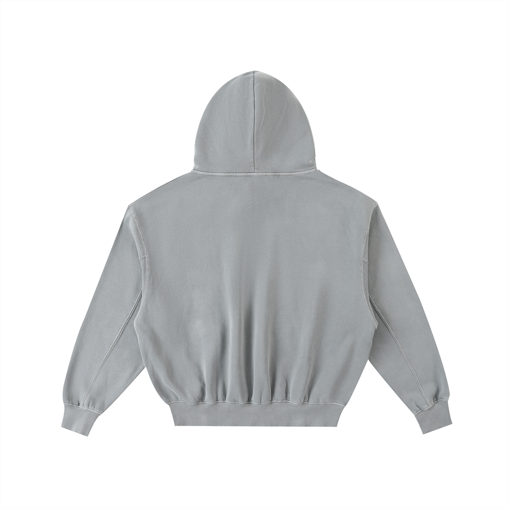 Frayed Enzyme Washed Fleece Hoodie