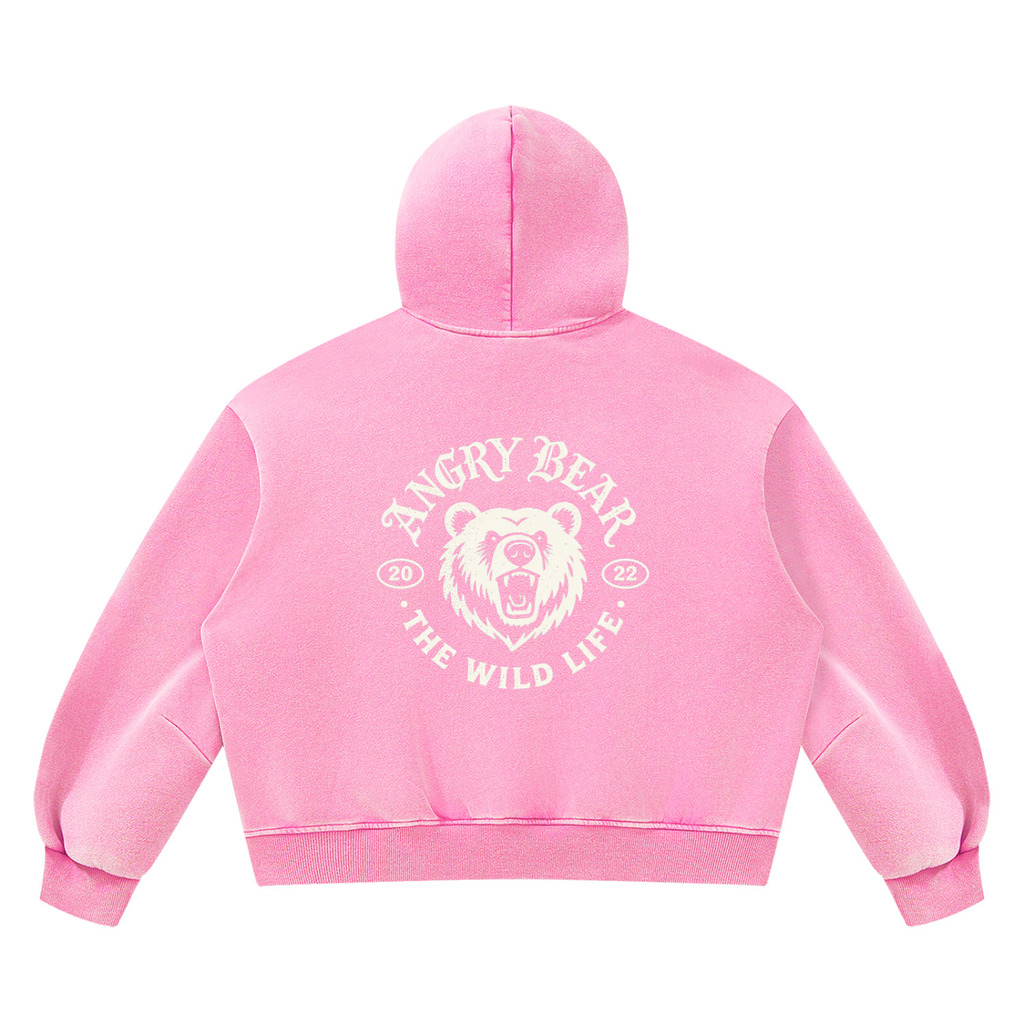 Unisex Sunfade Frayed Fleece Hoodie