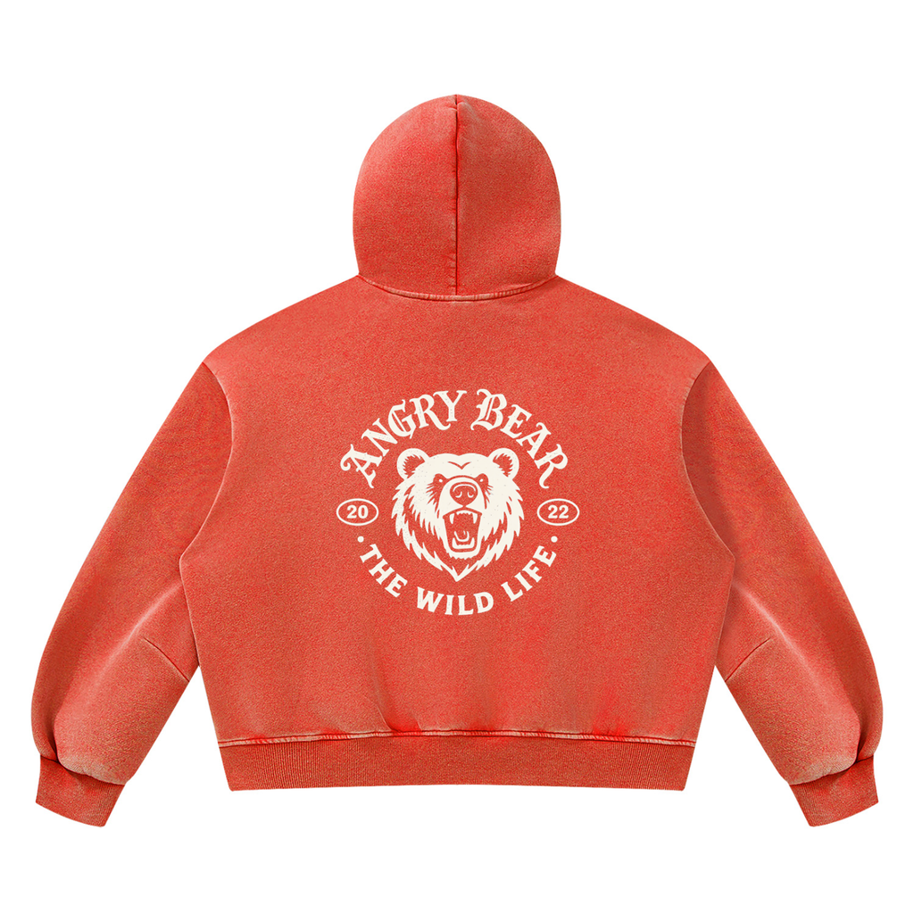 Unisex Sunfade Frayed Fleece Hoodie