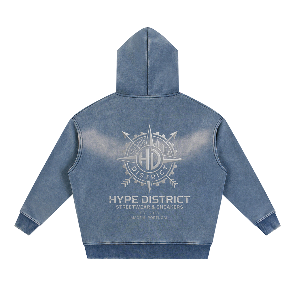 Sunfade Two-way Zipper Boxy Fleece Hoodie