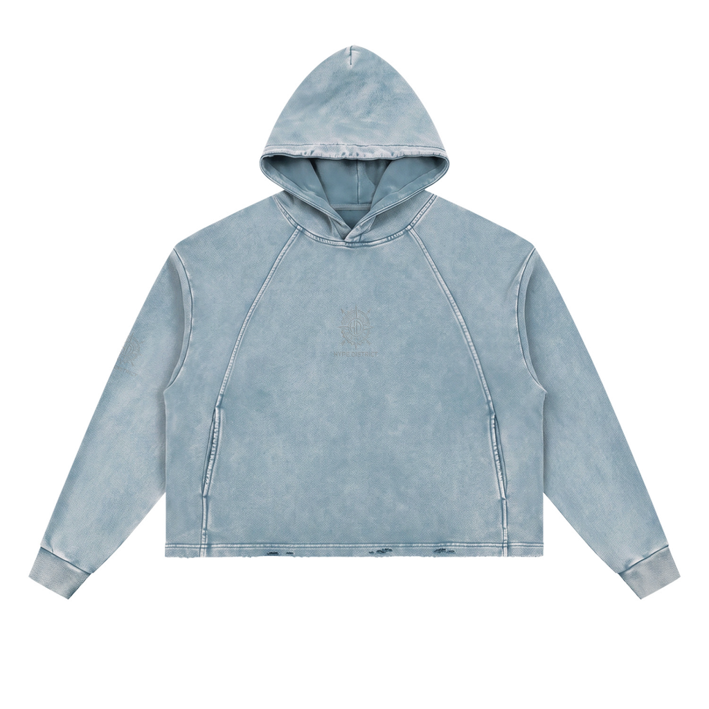 Unisex Sunfade Frayed Fleece Hoodie